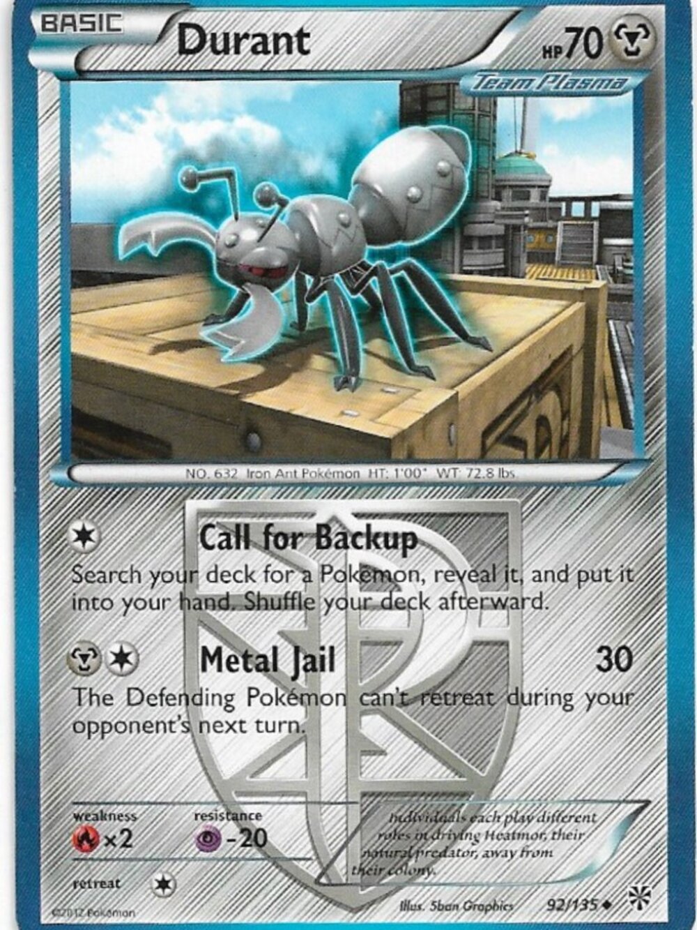 Pokemon Durant 92/135 Plasma Storm LP